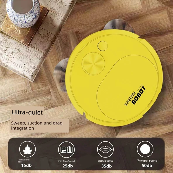 Tam Otomatik Mini Temizlik Robotu - Beyaz - 2