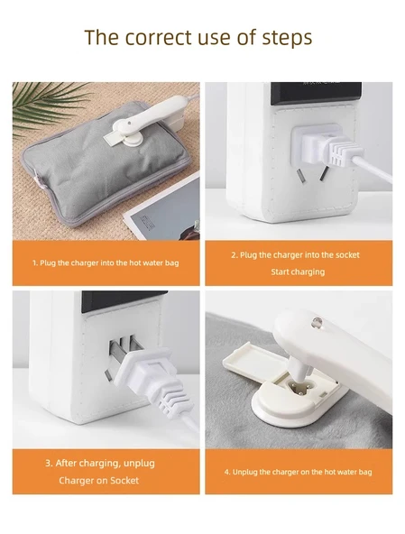 Isıtıcı Yastık Şarj Kablosu - Patlama Önleyici Klips - 3C Sertifikalı - 1 Paket - Güvenli Otomatik Kapatma - 12