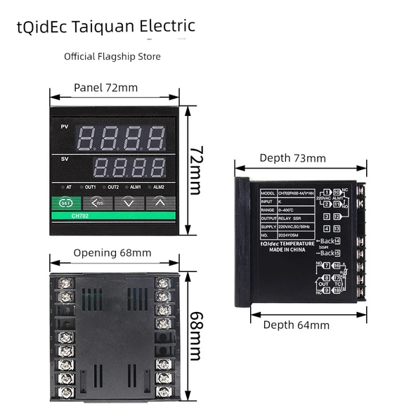 CH702 PID Termostat - 12V Güç Kaynağı - 3
