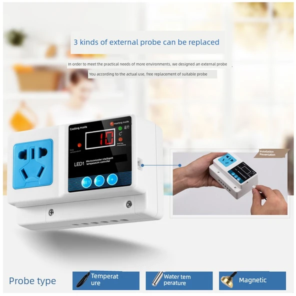 Dijital Termostat 6KW - 6m Su Sıcaklık Probu - 6