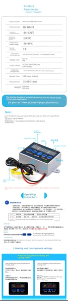 Dijital Termostat - XH-W3002 - 110V-220V/1500W - 9