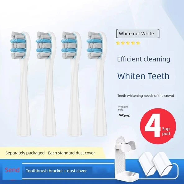 Elektrikli Diş Fırçası Uçları - Beyaz Temizleme 4'lü Paket