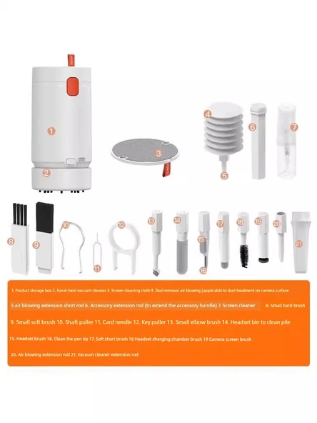 Elektronik Temizlik Kiti - Beyaz - 8 in 1 Takım - 6