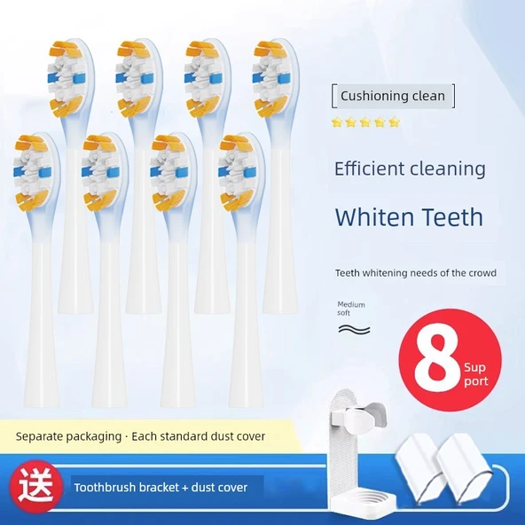 Elektrikli Diş Fırçası Uçları - Yastıklama Temizleme 8'li Paket