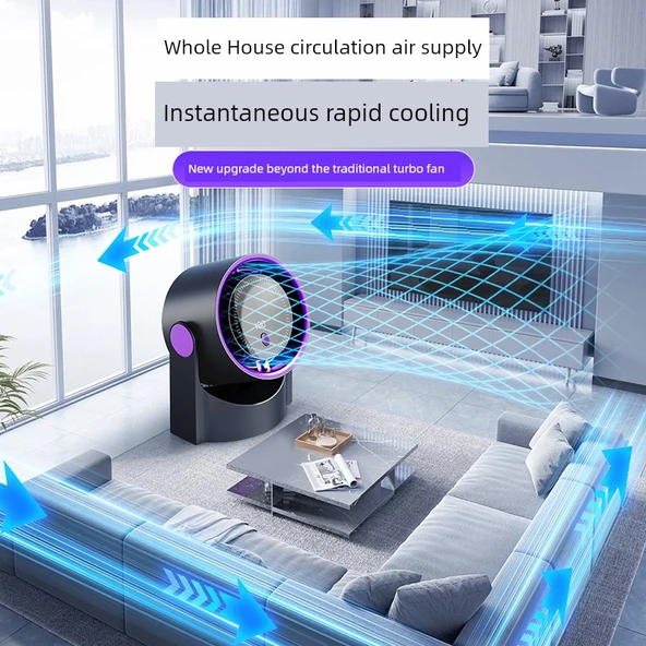 Taşınabilir Masaüstü Fan - Dyson Gri - Yedi Spiral Fan Kanadı - Akıllı Zamanlama - Dijital Ekran - Gürültü Azaltma - 4