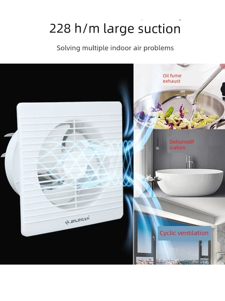 Banyo Egzoz Fanı - 8 İnç - Düz Metal Model + Cam Yapıştırıcı Seti - 2