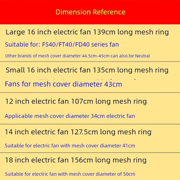 Evrensel Elektrikli Fan File Kapağı Sabit Halka - 14 inç Mavi (41cm Çap) - 8
