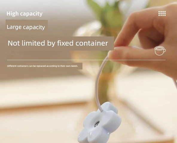 Çiçek Tasarımlı USB Mini Taşınabilir Hava Nemlendirici - Mavi - 10