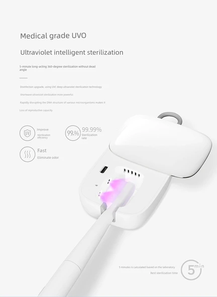 Taşınabilir UVC UV Diş Fırçası Sterilizatörü - Pembe 2 Kombinasyonu - 11