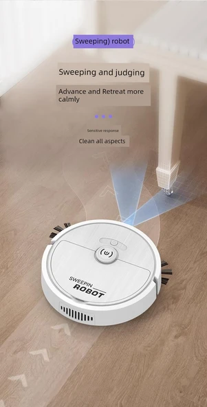 Akıllı Süpürme Robotu - Beyaz APP Su Tankı - 7