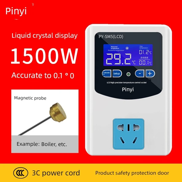 Yüksek Hassasiyet LCD 1500W Termal Anahtar - Metal Yüzey için Manyetik Prob