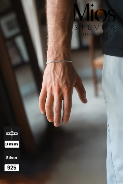 3mm Gurmet Gümüş 925 Ayar Bileklik - 2