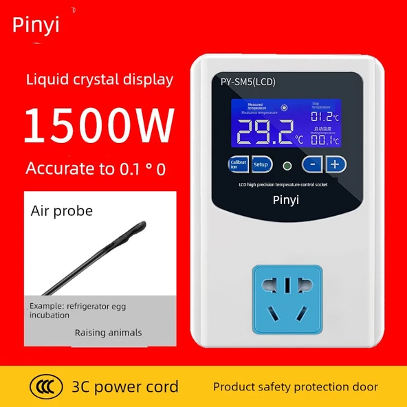 Yüksek Hassasiyet LCD 1500W Termal Anahtar - Kuru Ortam için Hava Prob