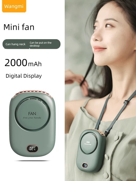 Halterneck Taşınabilir Mini Fan - Siyah - 1800mA - 2