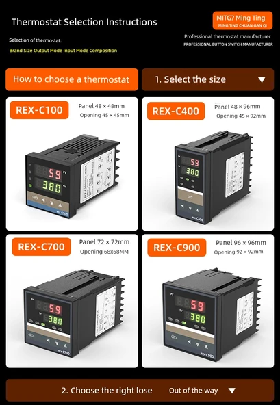 REX-C100 Sıcaklık Kontrol Cihazı - C400 Evrensel Giriş Röle Çıkışı - 5