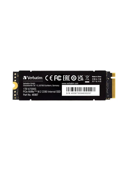 VERBATIM 1TB Vi7000G Internal PCIe NVMe M.2 GEN4 SSD 7400MB Okuma/5500MB Yazma - 2