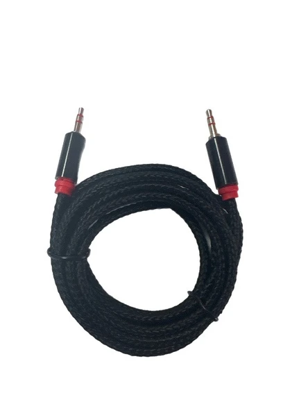 Hasır Örgülü 2 Metre Aux Kablosu Ses Kablosu 3.5 mm - 8
