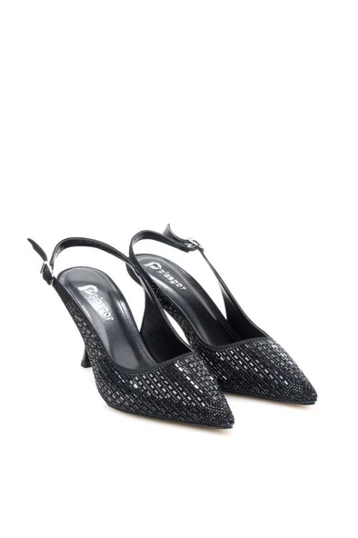 Pisagor Ps-31971 8 Cm Topuklu Kadın Taşlı Arkası Açık Stiletto Abiye Ayakkabı - 11
