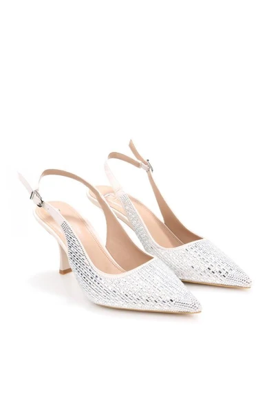Pisagor Ps-31971 8 Cm Topuklu Kadın Taşlı Arkası Açık Stiletto Abiye Ayakkabı - 6