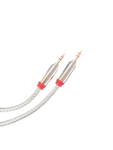 Hasır Örgülü 2 Metre Aux Kablosu Ses Kablosu 3.5 mm - 2