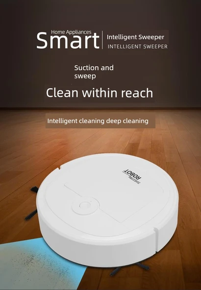 Otomatik Süpürme Robotu - Siyah - Ultra Sessiz Yüksek Güçlü Süpürme ve Silme Emme - 7