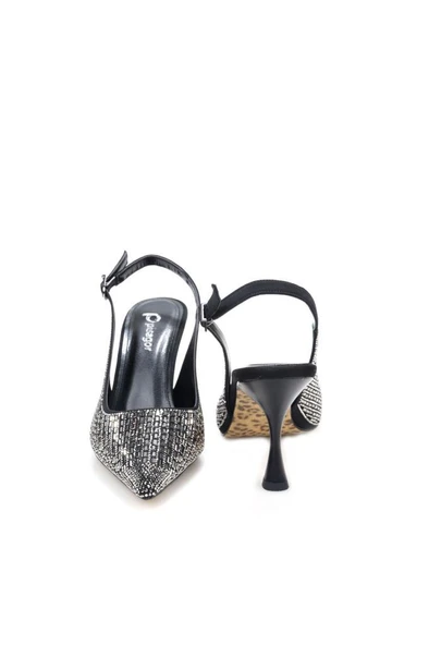 Pisagor Ps-31971 8 Cm Topuklu Kadın Taşlı Arkası Açık Stiletto Abiye Ayakkabı - 3