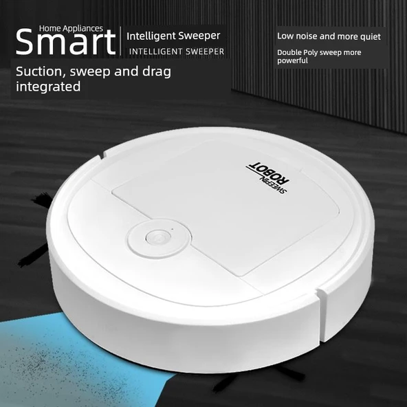 Otomatik Süpürme Robotu - Siyah - Yükseltilmiş Süpürme ve Silme Emme - 4