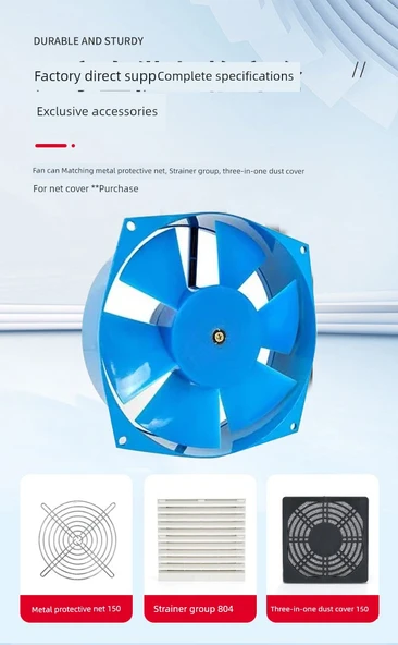 200FZY 2-D Demir Yaprak 220V 65W Dört Telli İleri ve Geri Hava Çıkışlı Eksenel Akış Fanı - 10