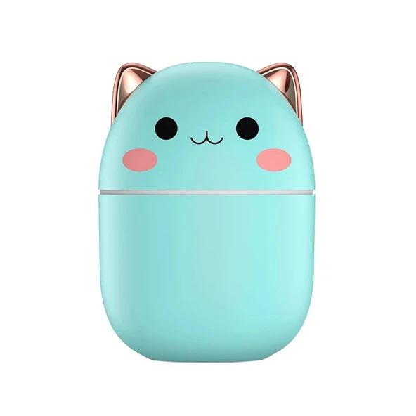 USB Hava Nemlendirici 250ml - Şık Yeşil Yükseltme +10 Pamuk Çubuğu - 6