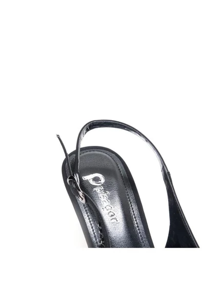 Pisagor Ps-31990 4,5 Cm Topuklu Kadın Taşlı Arkası Açık Stiletto Abiye Ayakkabı - 5