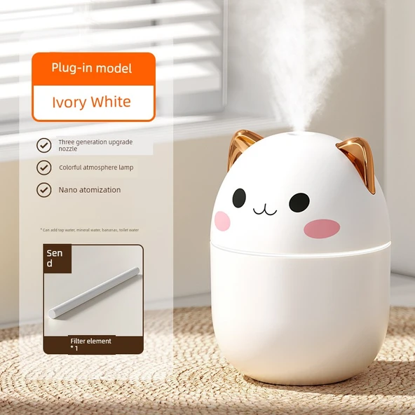 USB Hava Nemlendirici 250ml - İvory Beyaz