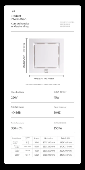 Banyo Tavan Egzoz Fanı - 9 inç Açılış 230mm Beyaz Standart Tavan Montajı - 12