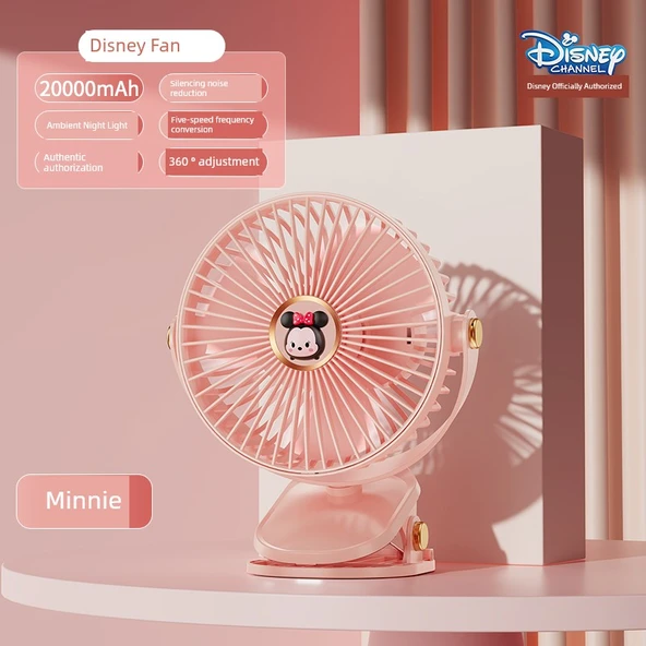 Disney Klipsli USB Fan - Genç Yetişkin Pudra Minnie - 20000mA