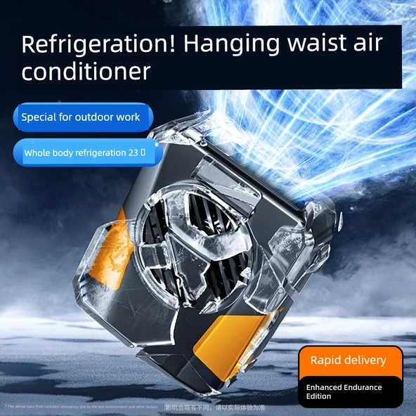 Taşınabilir Bel Askılı Fan - Akışkan Mor - 4000mAh - 23°C Soğutma - 2