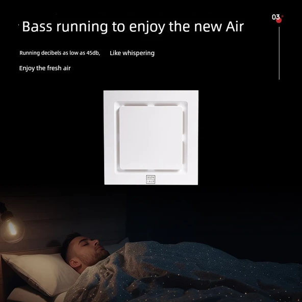 Banyo Tavan Egzoz Fanı - 12 inç Açılış 290mm Büyük Beyaz Standart Tavan Montajı - 3