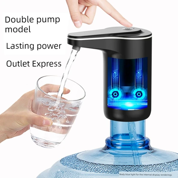 Elektrikli Su Dispenseri - Entegre Nozül Çift Pompa + Uzun Süreli Büyük Pil + Hızlı Su Çıkışı + Düşük Ses