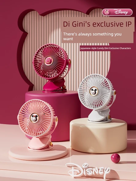 Disney Klipsli USB Fan - Gül Çilek Ayıcık - Takılabilir - 2