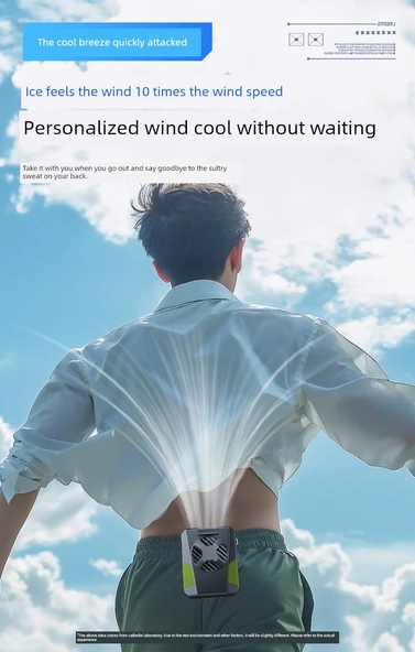 Taşınabilir Bel Askılı Fan - Asker Yeşili - 4000mAh - 23°C Soğutma - 8