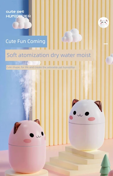 USB Hava Nemlendirici 250ml - Genç Yetişkin Pudra - Resim 7