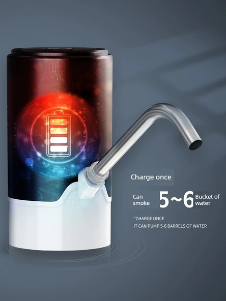 Elektrikli Su Dispenseri - Çift Pompa + Düşük Ses + Büyük Pil + Hızlı Su Çıkışı + TC Şarj Portu - 5
