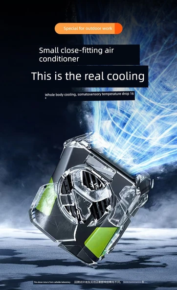 Taşınabilir Bel Askılı Fan - Akışkan Mor - 4000mAh - 23°C Soğutma - 6