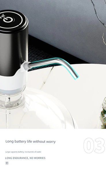 Elektrikli Su Dispenseri - Entegre Nozül Çift Pompa + Uzun Süreli Büyük Pil + Hızlı Su Çıkışı + Düşük Ses - 12