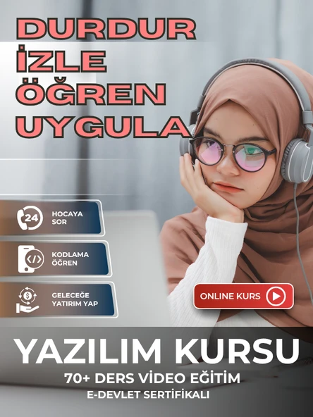 Sertifikalı Online KODLAMA Yazılım Eğitimi PROGRAMLAMA Kursu - 5