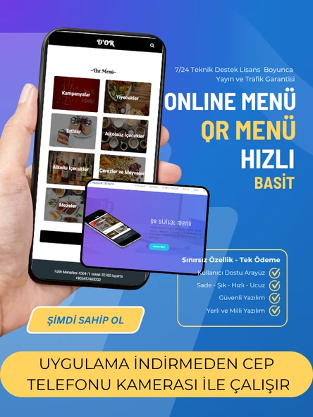 QR Menü Yazılımı Kafe , Lokanta , Otel İçin Temassız Dijital Menü  Online Kare Kod Menü - 3