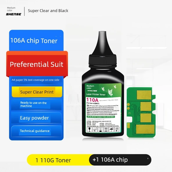 Uyumlu Toner Kartuşu - 106A Çip + Toner - 110g/şişe