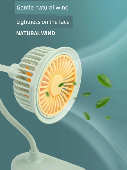 USB Şarjlı Mini Taşınabilir Klip Fan - Kırmızı - 250mAh - 3