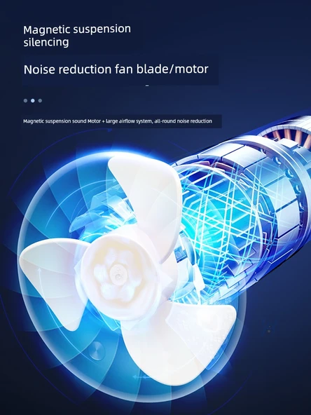 8 İnç USB Elektrikli Klip Fan - Dyson Mor - 10000mAH - AI Dijital Ekran - 4