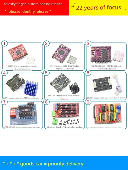 TMC 2208-1-2 Yükseltme Stepper Motor Sessiz Sürücü Modülü 256 Alt Bölüm - 5
