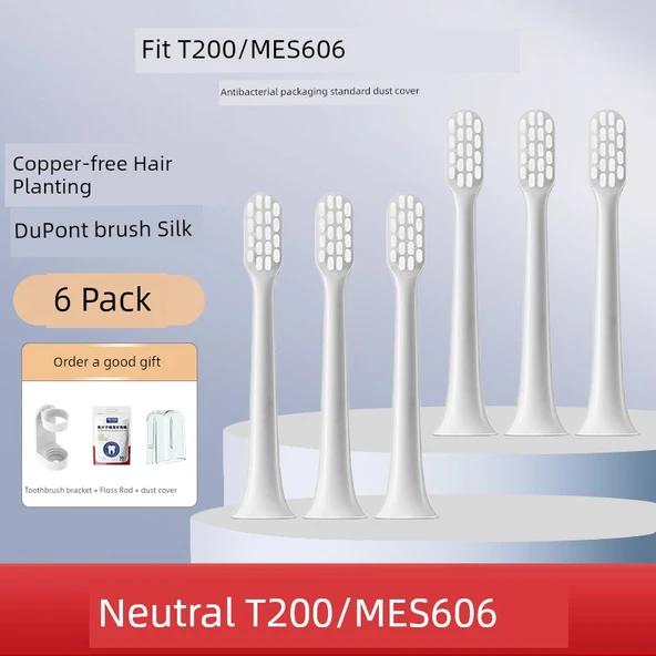 Diş Eti Beyazı Diş Fırçası Başlıkları - 6 Adet - Xiaomi T200 T200C