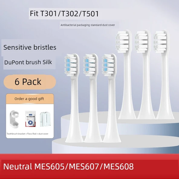 Temiz Beyaz ve Hassas Beyaz Diş Fırçası Başlıkları - 3 Adet - Xiaomi T301 T302 T501
